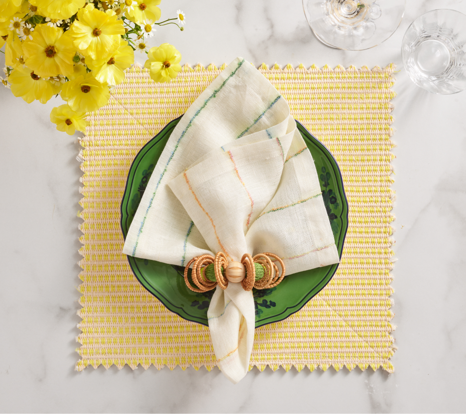 Dash Napkin in White & Multi, Set of 4