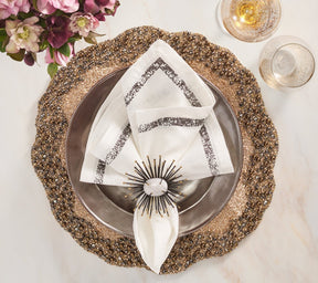 Kim Seybert, Inc.Enigma Placemat in Gold & Gunmetal, Set of 2Placemats