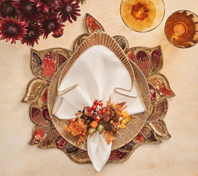 Kim Seybert, Inc.Fall Frolic Napkin Ring in Brown & Orange, Set of 4Napkin Rings