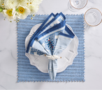Filigree Napkin in White & Blue, Set of 4