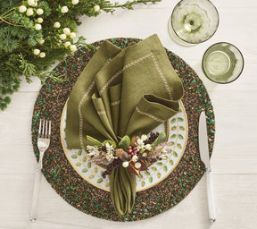 Kim Seybert, Inc.Forest Placemat in Green & Gold, Set of 2Placemats