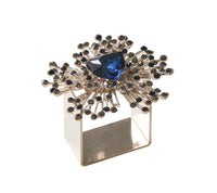 Kim Seybert, Inc.Gem Burst Napkin Ring in Navy & Silver, Set of 4 in a Gift Box
