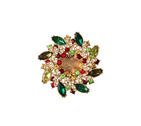 Kim Seybert, Inc.Gem Wreath Napkin Rings in Red, Green & Gold, Set of 4 in a Gift BoxNapkin Rings