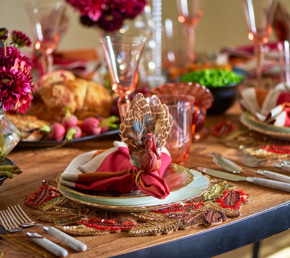 Gobble Napkin Ring in Multi, Set of 4