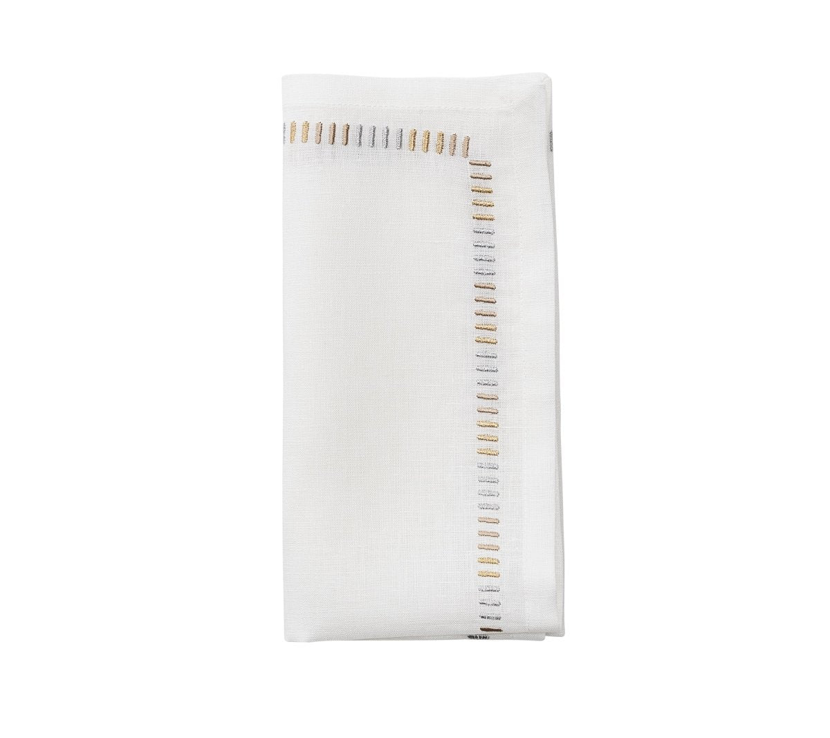 Kim SeybertHarmonie Napkin in White, Gold & Silver, Set of 4 in a Gift BoxNapkins