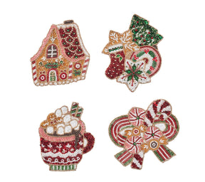 Kim Seybert, Inc.Holiday Treats Coaster in Multi, Set of 4 in a Gift BagDrink Coasters