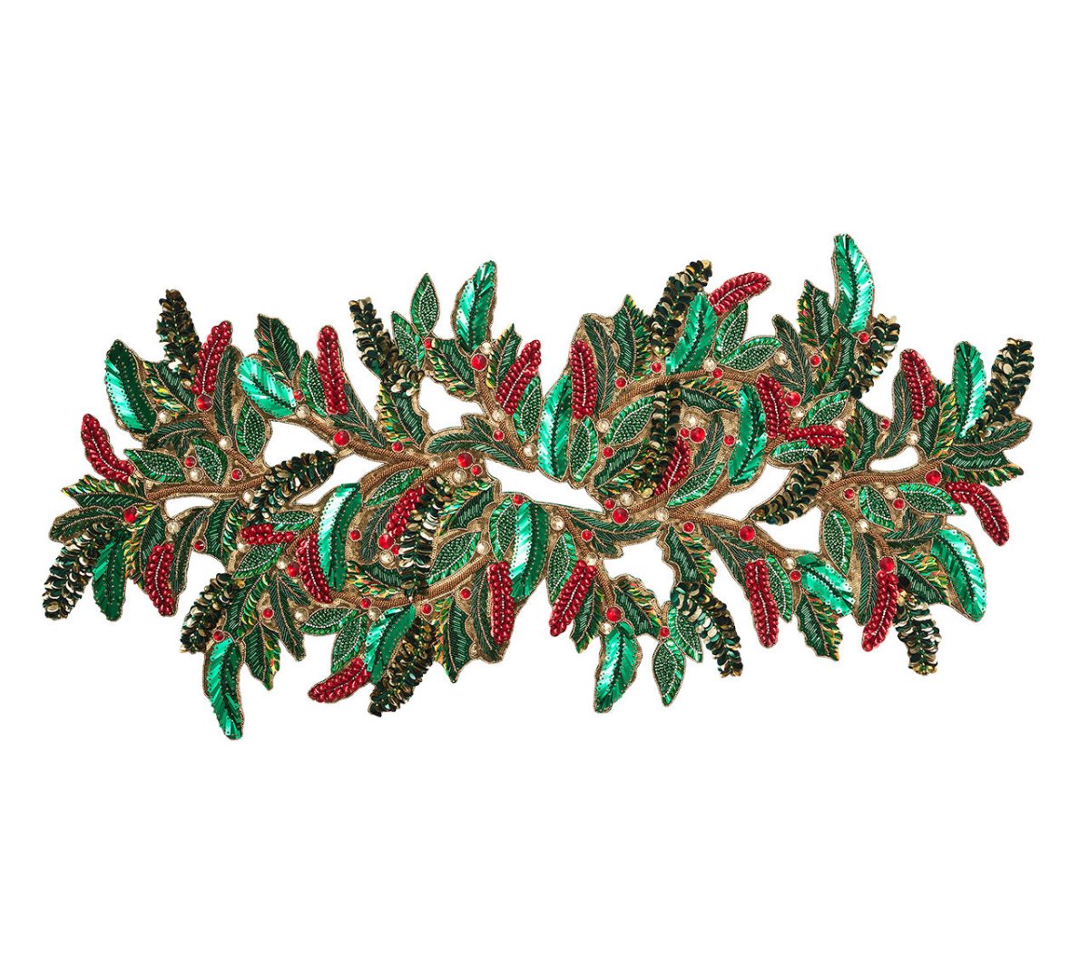 Kim Seybert, Inc.Holly and Sprig Runner in Green, Red & GoldTable Runners