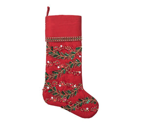 Kim Seybert, Inc.Holly and Sprig Stocking in Red, Green & GoldHome Decor