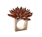 Florette Napkin Ring in Brown, Set of 4