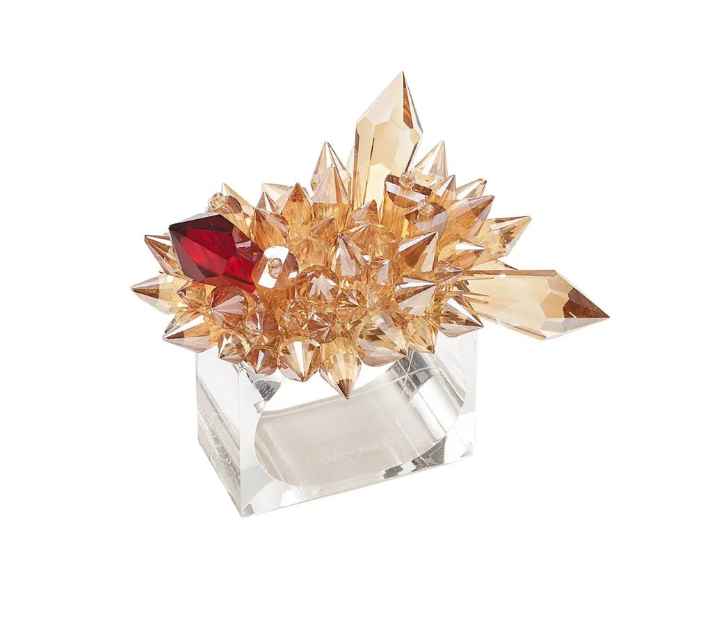 Zénith Napkin Ring in Champagne, Set of 4 in a Gift Box