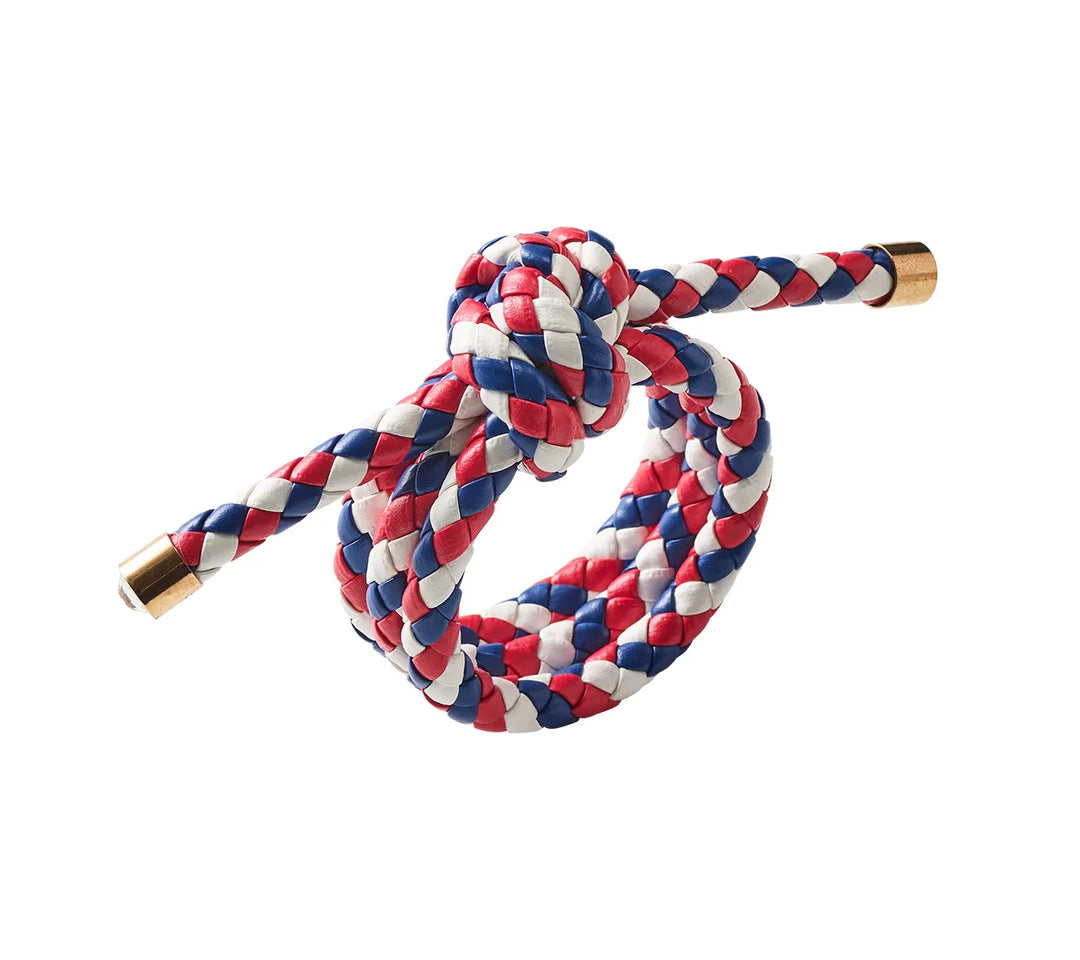Rope Knot Napkin Ring in Red, White, Blue, Set of 4