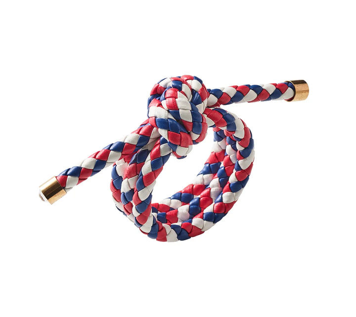 Rope Knot Napkin Ring in Red, White, Blue, Set of 4