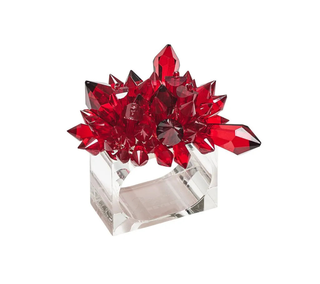 Zénith Napkin Ring in Red, Set of 4 in a Gift Box