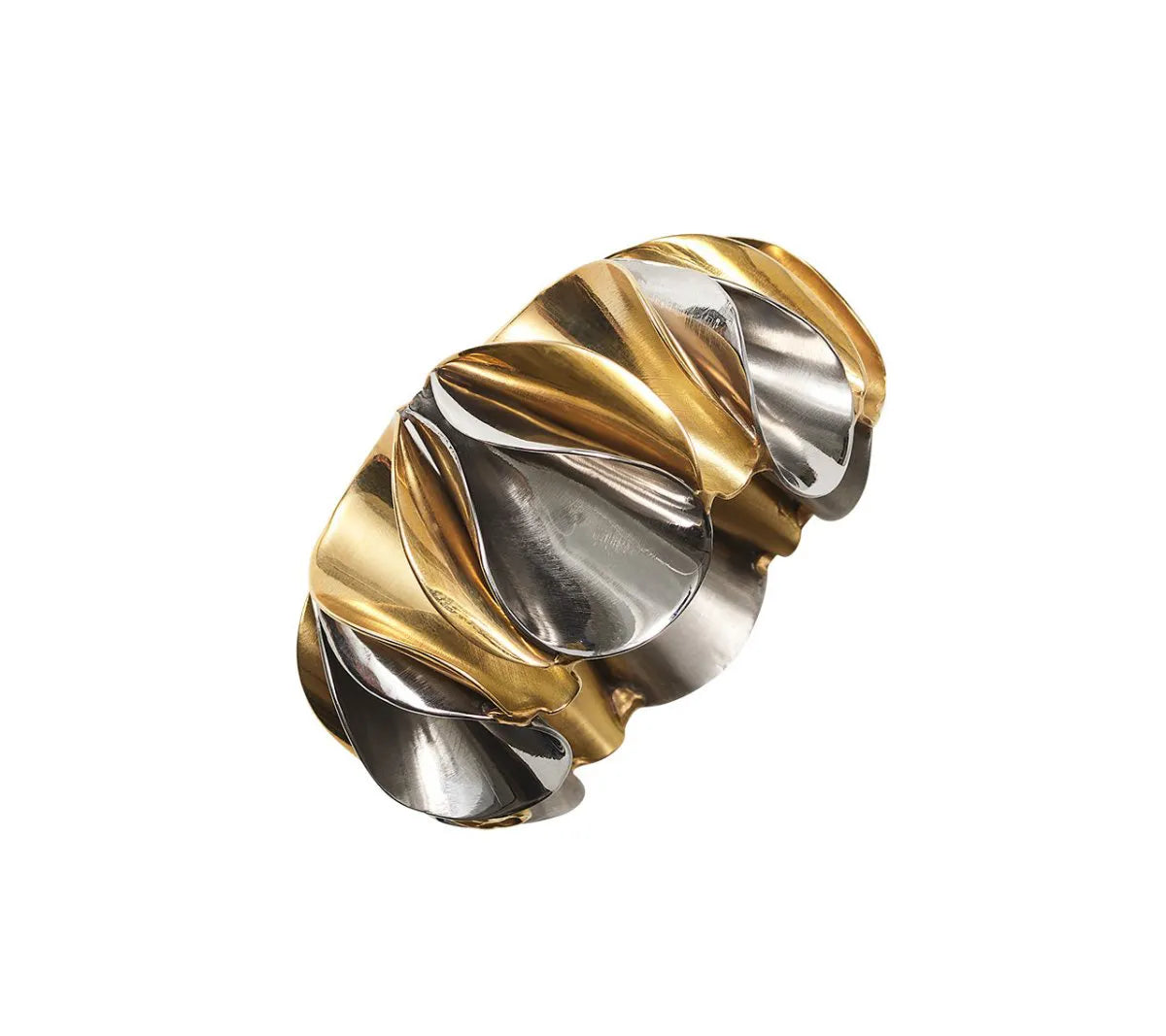 Enigma Napkin Ring in Gold & Silver, Set of 4