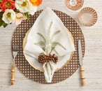 Royal Palm Napkin Ring in Brown & Gold, Set of 4