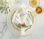 Aurelia Napkin in White, Gold & Silver, Set of 4
