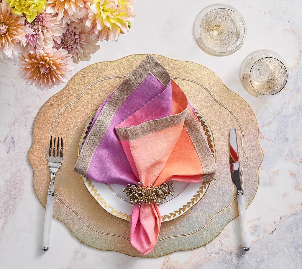 Spray Napkin Ring in Gold & Silver, Set of 4