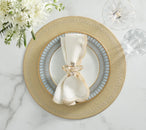 Glasswing Napkin Ring in Champagne & Crystal, Set of 4 in a Gift Box