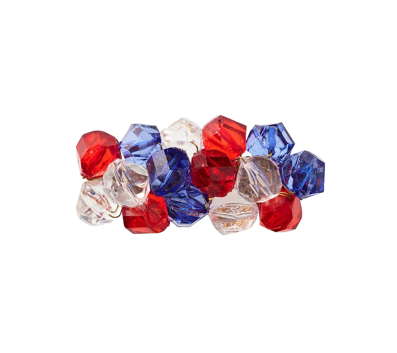 Pop Rocks Napkin Ring in Red, White & Blue,  Set of 4