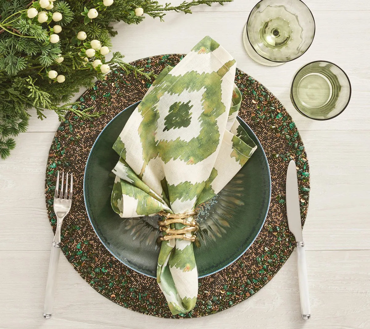 Bamboo Napkin Ring in Gold, Set of 4