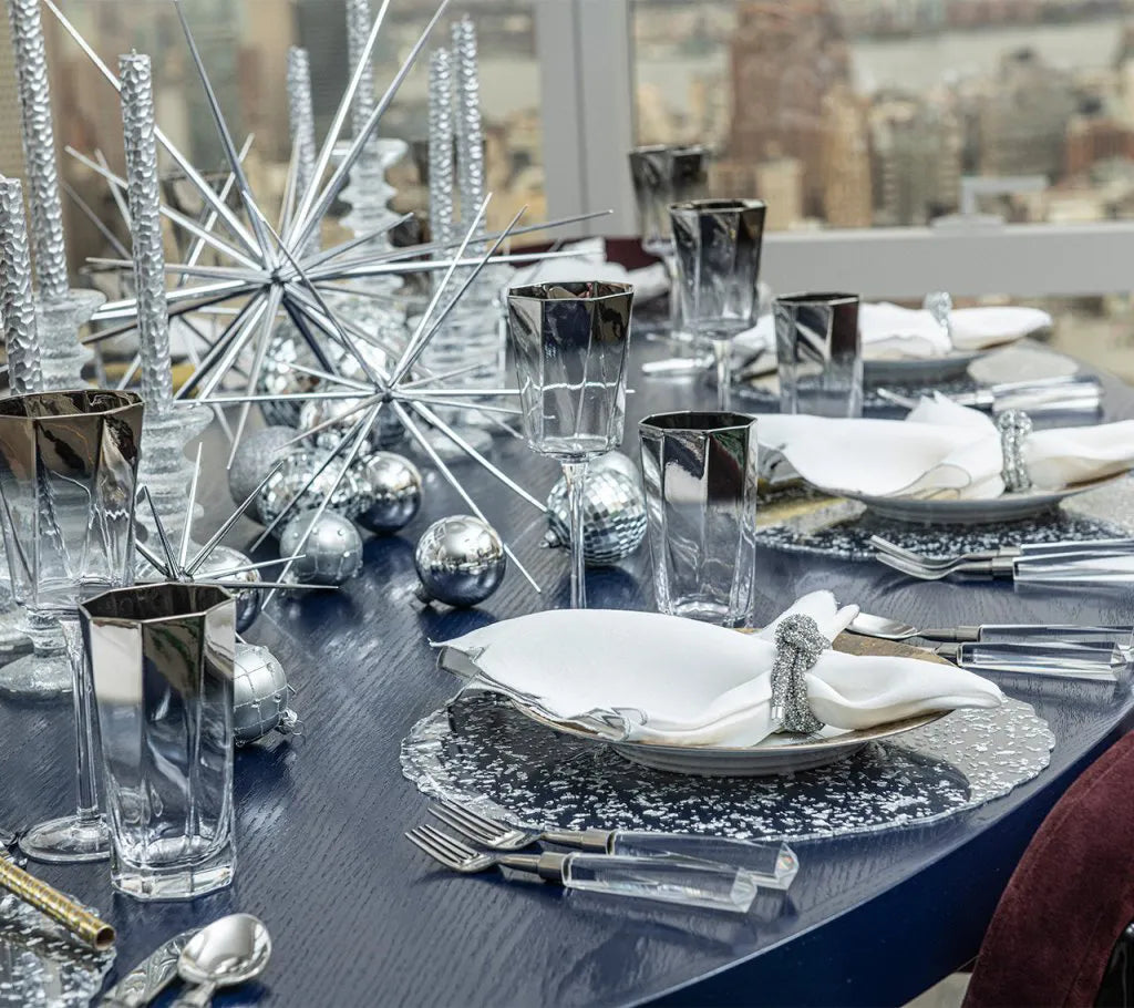 Glam Knot Napkin Ring in Silver, Set of 4