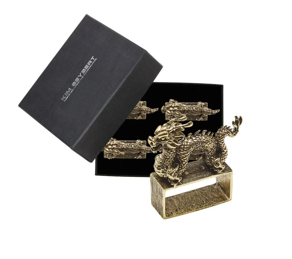 Orient Napkin Ring in Gold, Set of 4 in a Gift Box