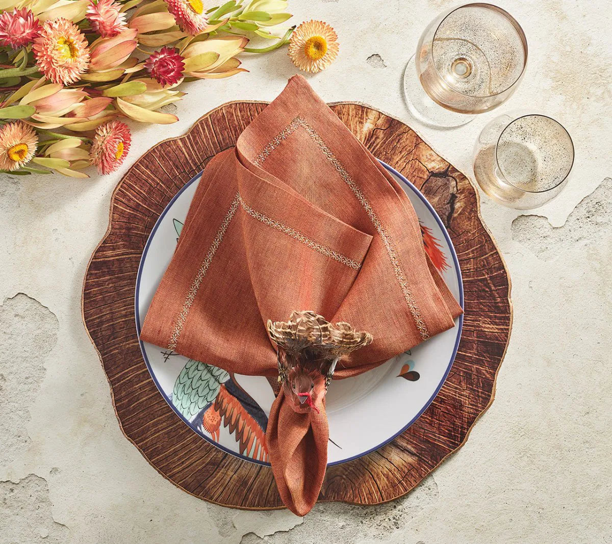 Gobble Napkin Ring in Multi, Set of 4