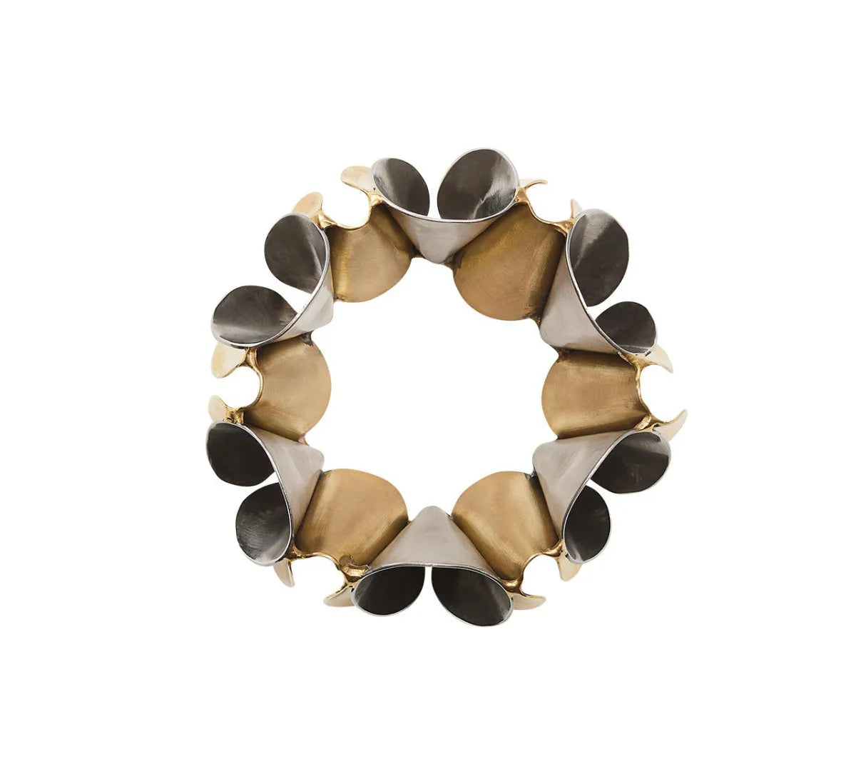 Enigma Napkin Ring in Gold & Silver, Set of 4
