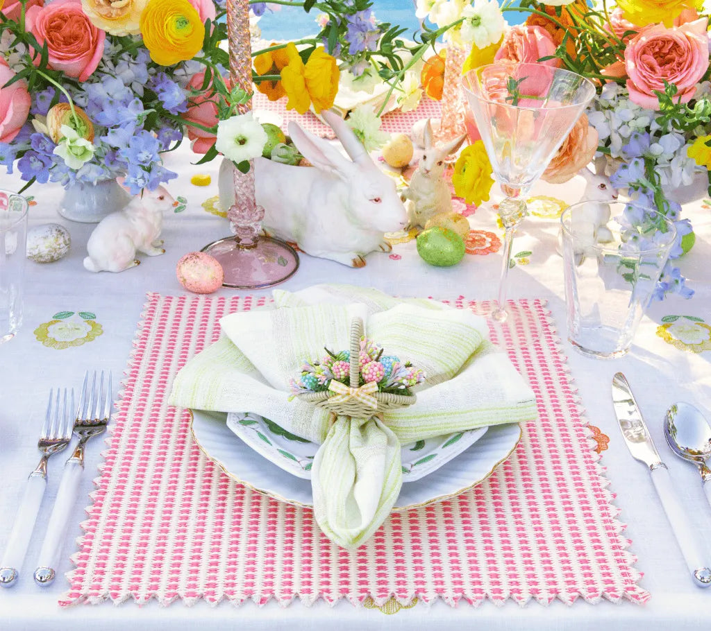 Bloom Napkin Ring in Natural & Multi, Set of 4