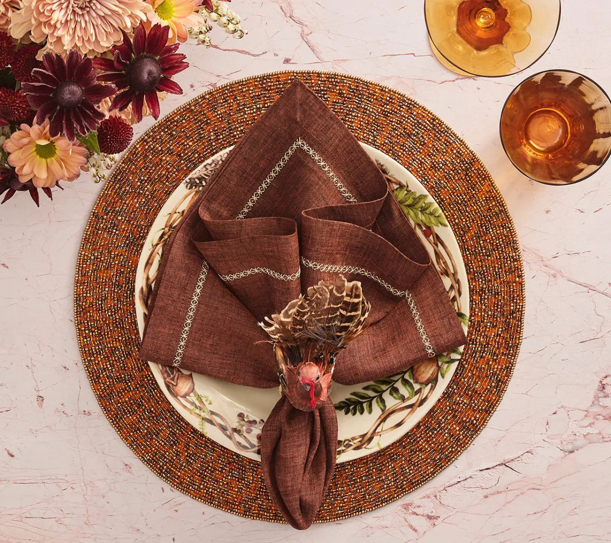 Gobble Napkin Ring in Multi, Set of 4