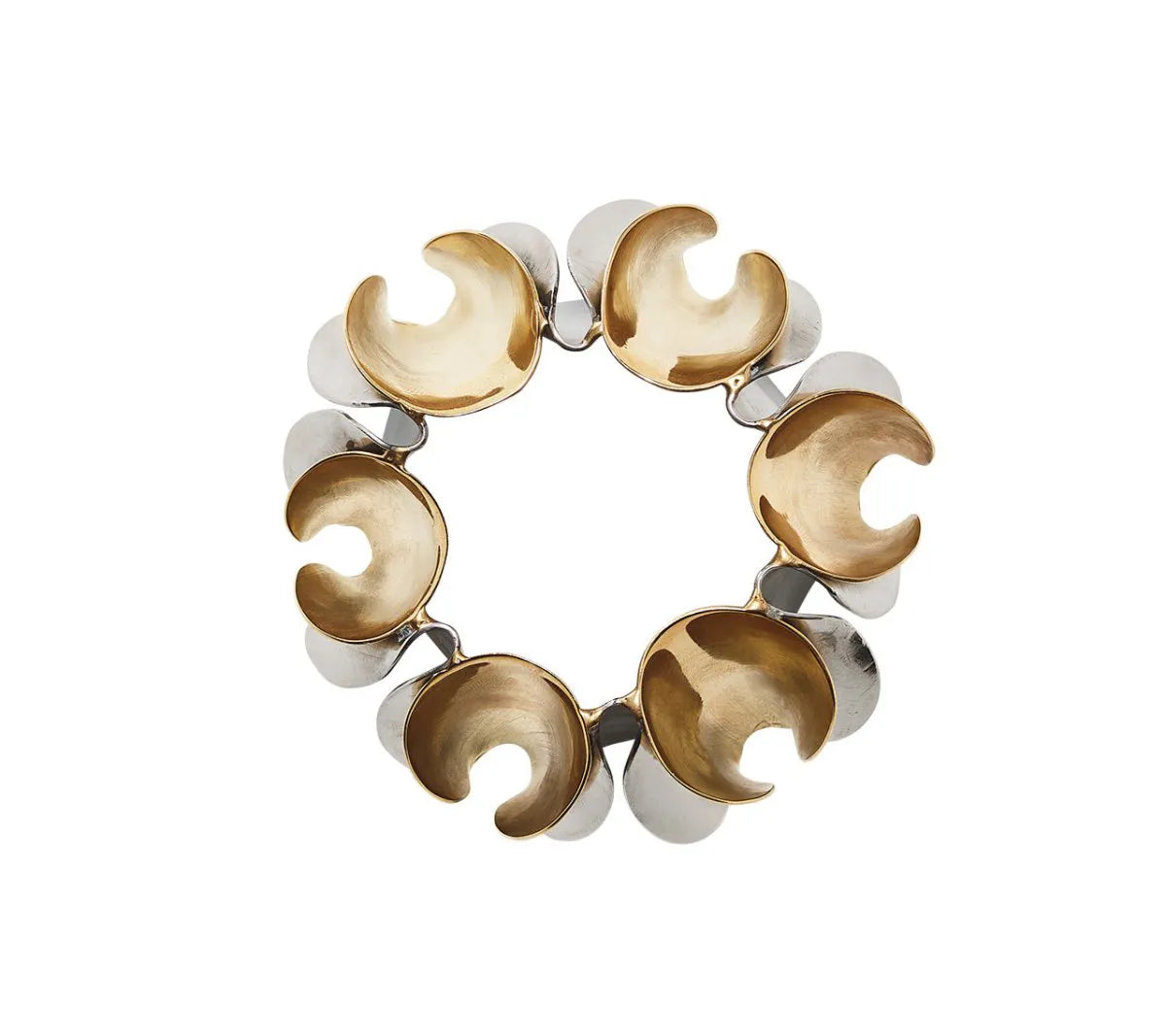 Enigma Napkin Ring in Gold & Silver, Set of 4
