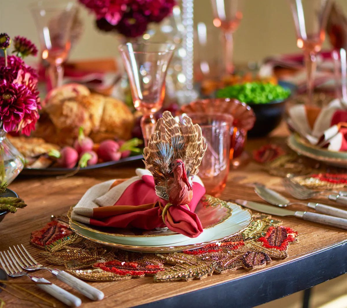 Gobble Napkin Ring in Multi, Set of 4