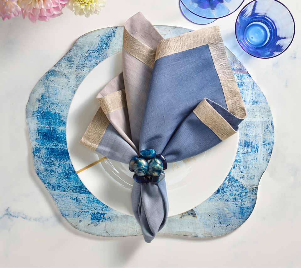 Lazul Placemat in Blue & Gray, Set of 4