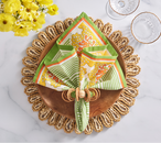 Filigree Napkin in White, Yellow & Green, Set of 4