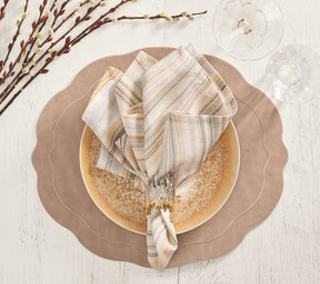 Kim Seybert, Inc.Marbled Napkin in Beige, Taupe & Gray, Set of 4Napkins