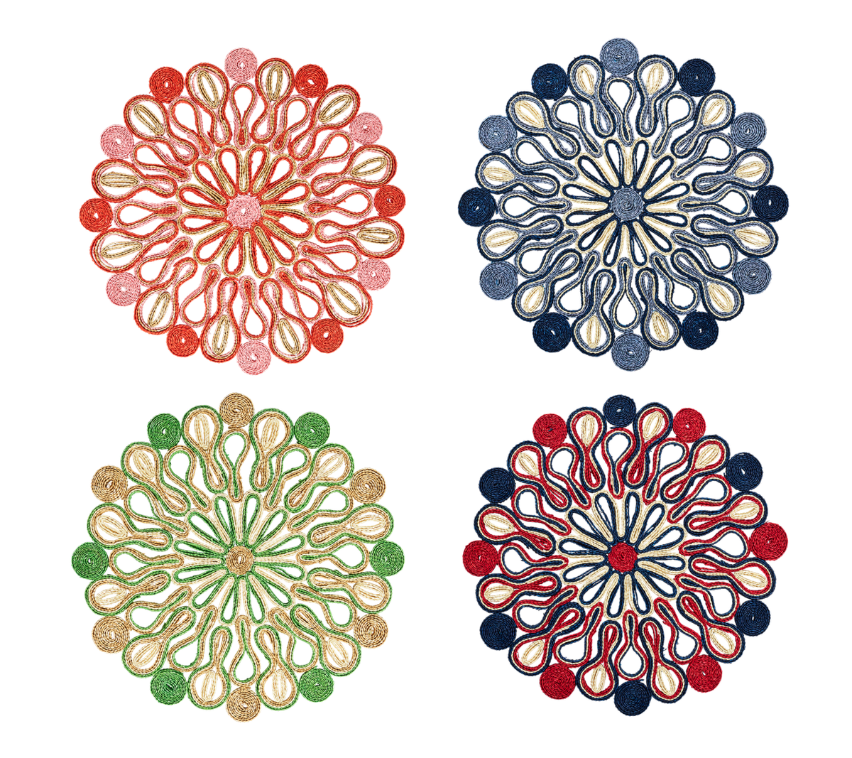 Marisol Placemats in Vibrant Colors, Set of 4