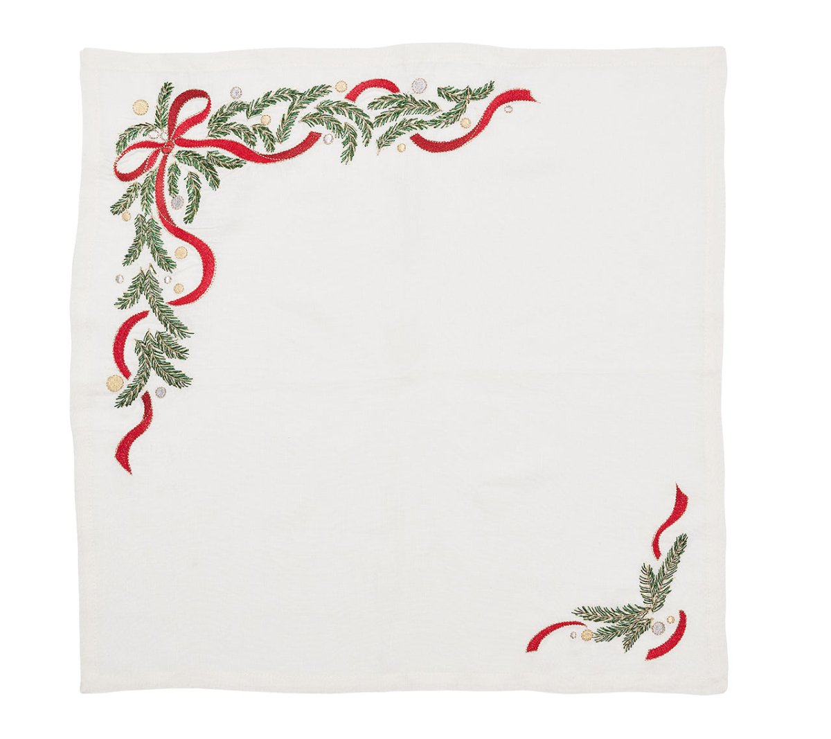 Kim Seybert, Inc.Merry and Bright Napkin in White, Red & Green, Set of 4Napkins