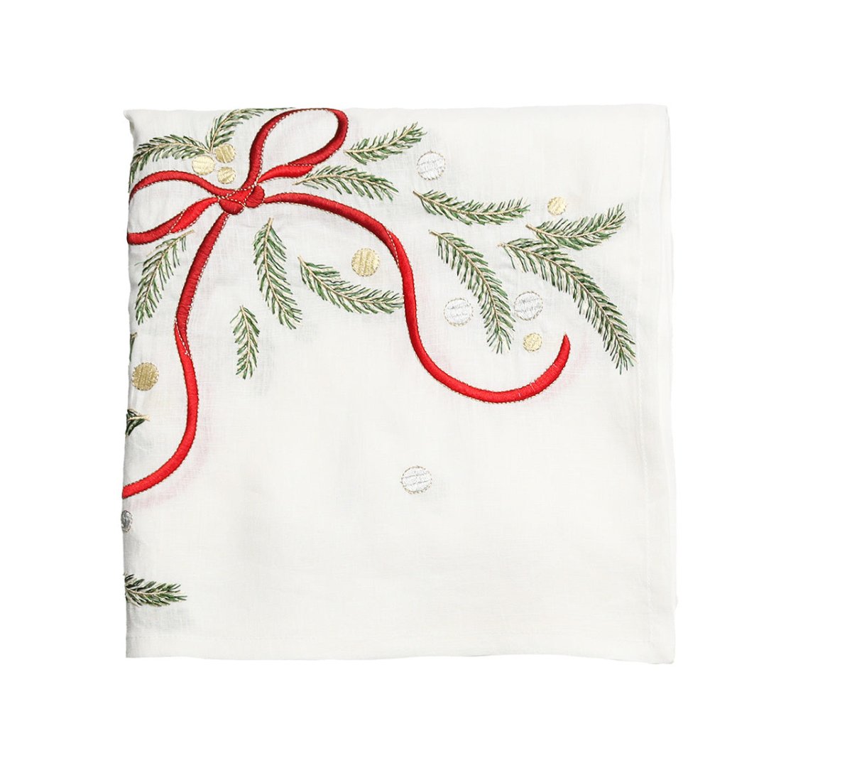 Kim Seybert, Inc.Merry and Bright Tablecloth in White, Red & GreenTablecloths