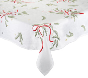 Kim Seybert, Inc.Merry and Bright Tablecloth in White, Red & GreenTablecloths