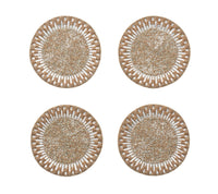 Kim Seybert, Inc.Palisade Coaster in Gold & Silver, Set of 4 in a Gift BagDrink Coasters