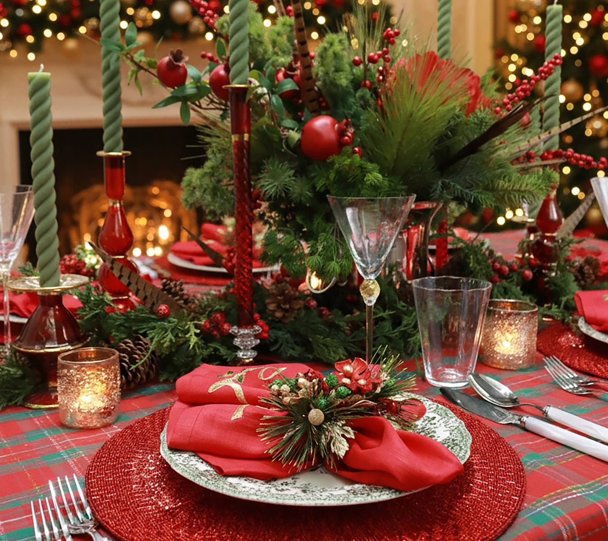 Braid Candle Holder in Ruby