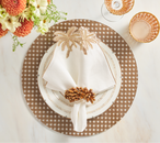 Palmera Napkin in White, Natural & Gold, Set of 4