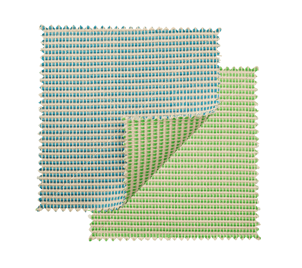 Duet Reversible Placemat in Blue & Green, Set of 4
