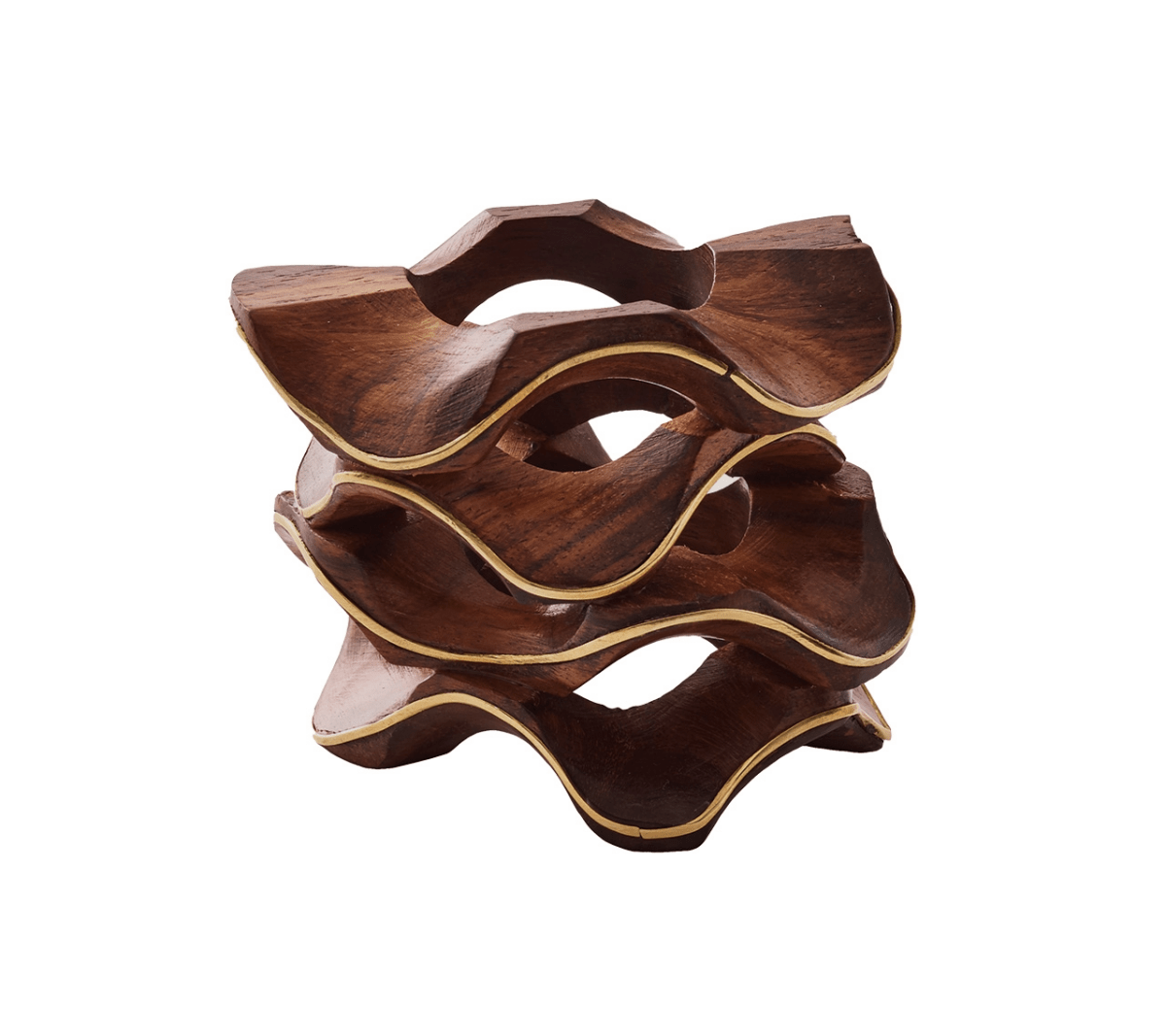 Kim Seybert, Inc.Pavilion Napkin Ring in Brown & Gold, Set of 4Napkin Rings