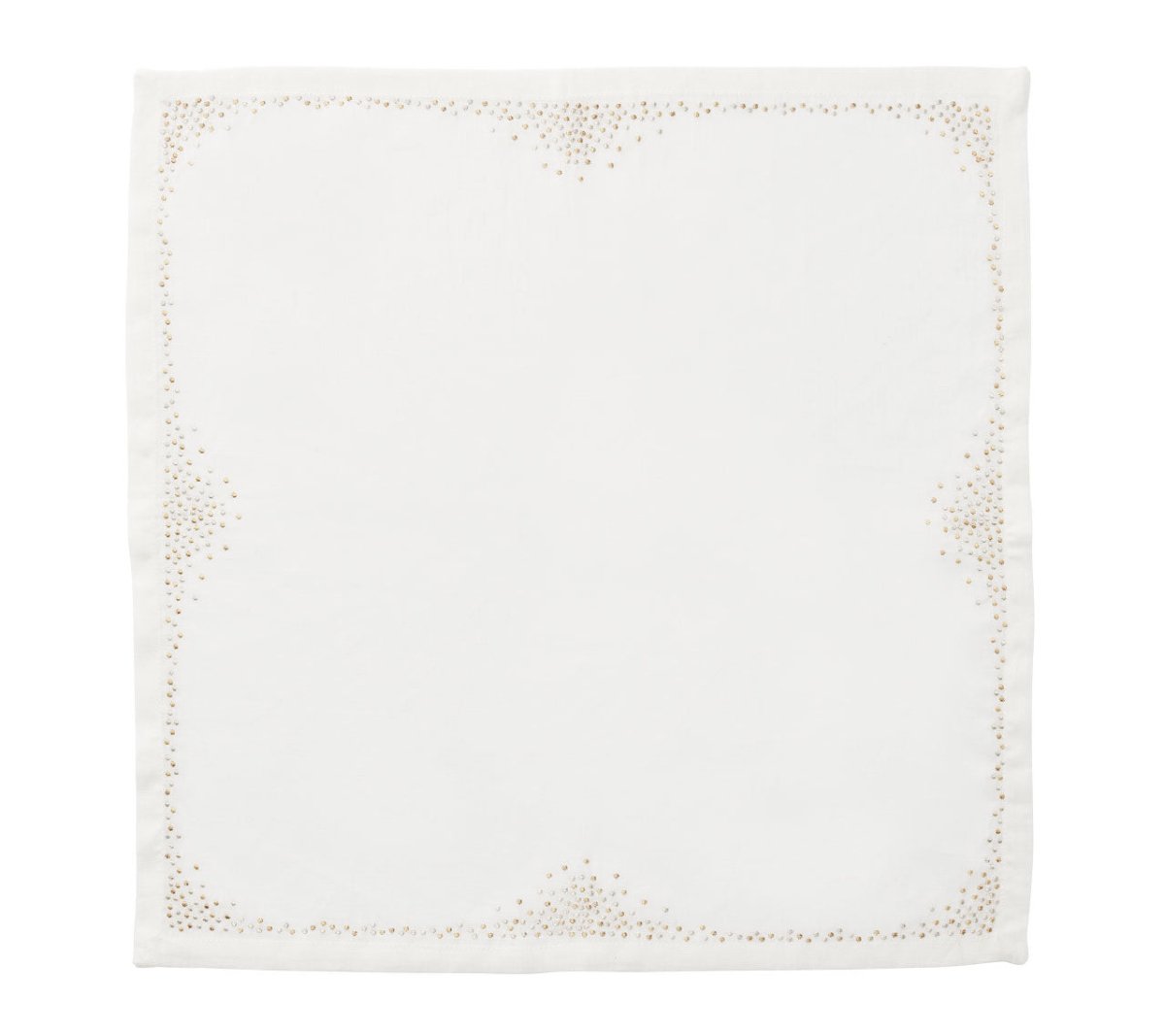 Pin Dot Napkin in White & Gold & Silver, Set of 4