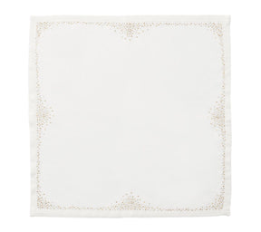 Pin Dot Napkin in White & Gold & Silver, Set of 4