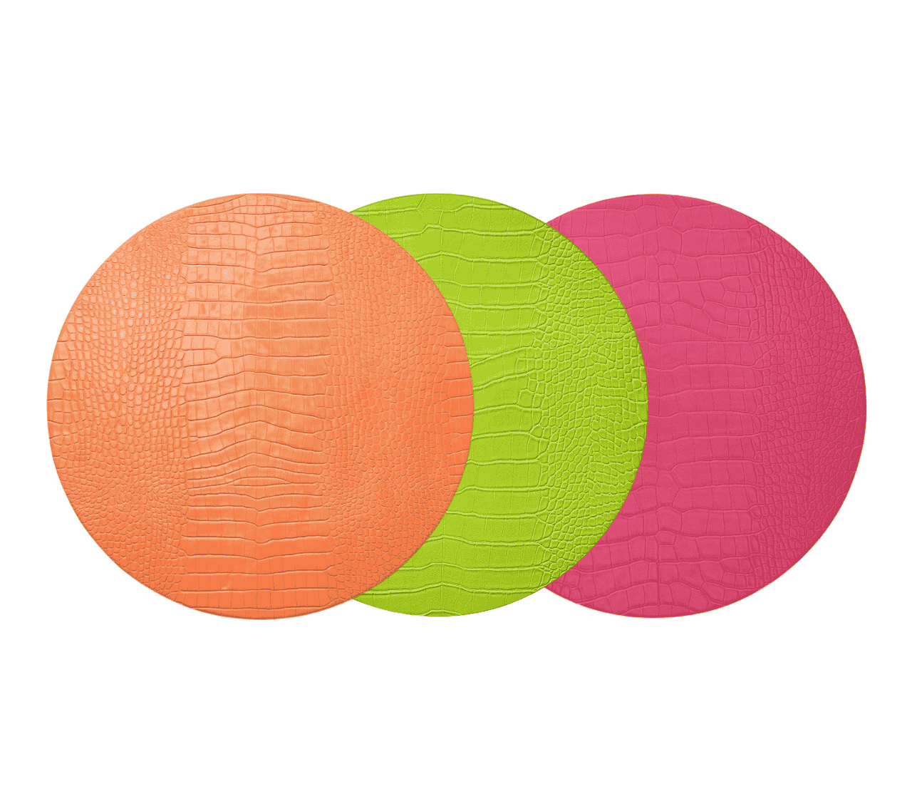 Croco Placemats in Vibrant Tones, Set of 4