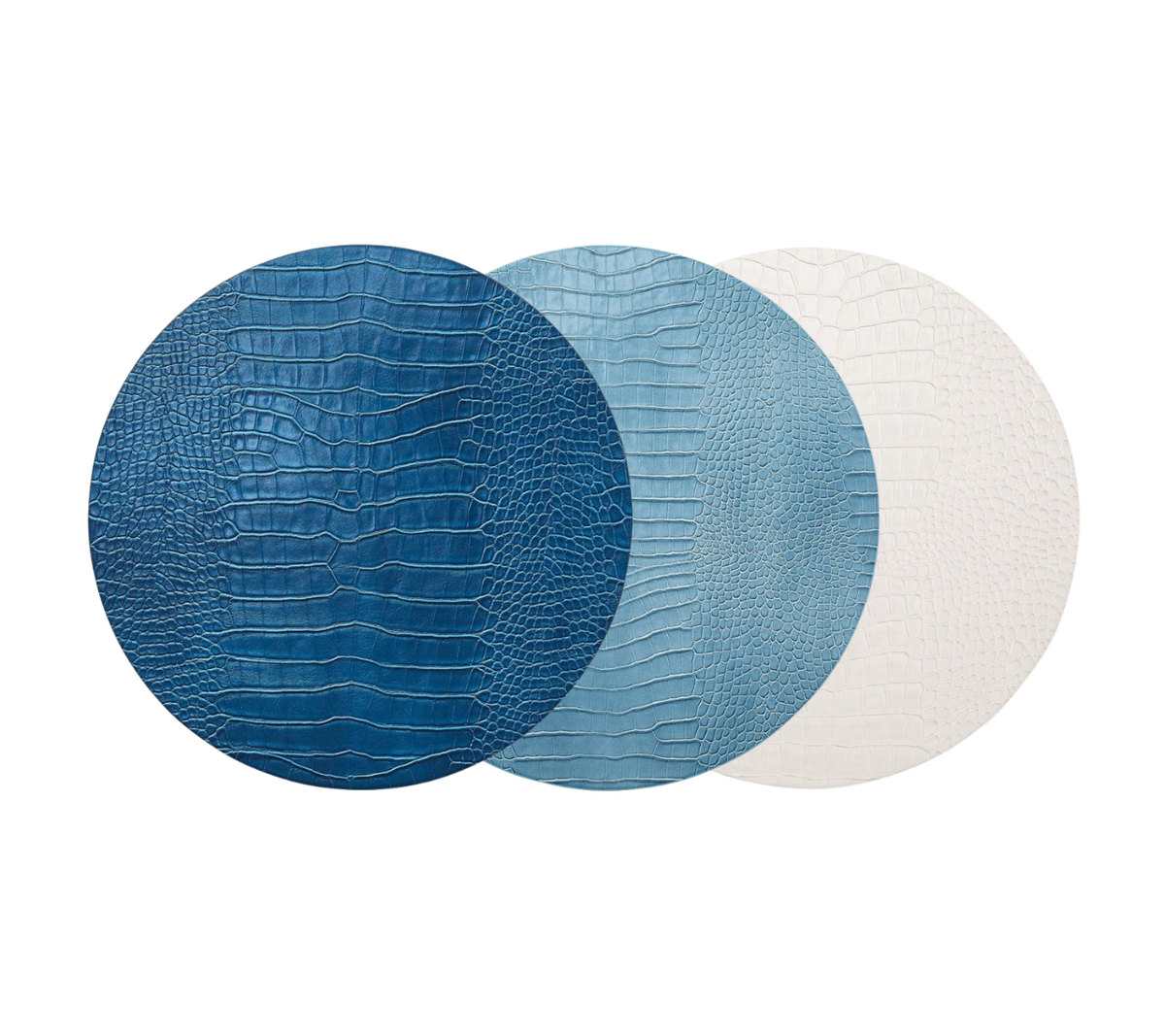 Croco Placemats in Blues, Set of 4