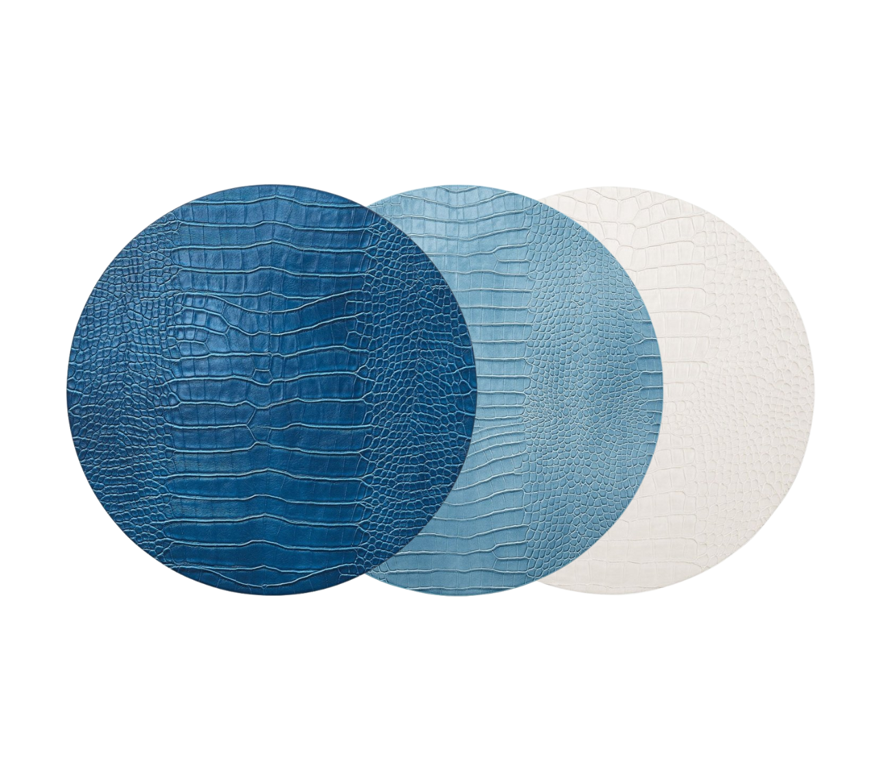 Croco Placemats in Blues, Set of 4