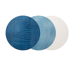 Croco Placemats in Blues, Set of 4